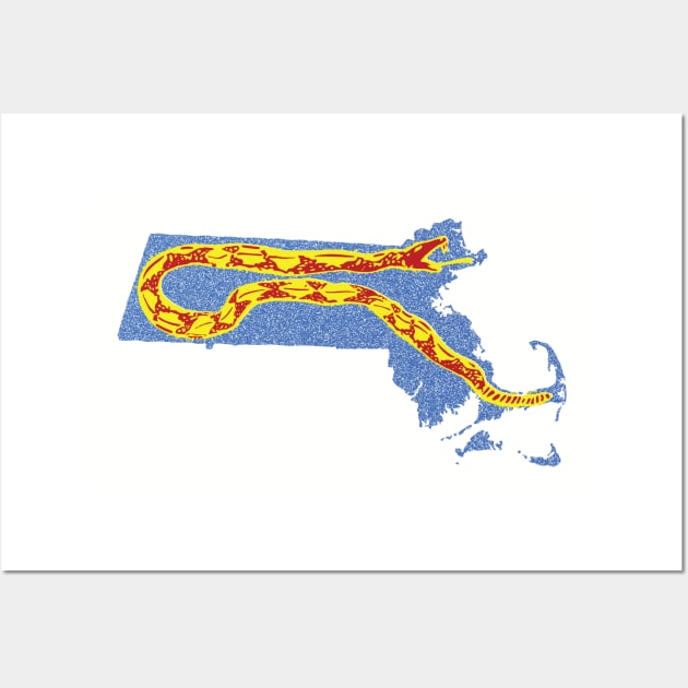 Massachusetts Gadsden snake Pattern Wall Art by pelagio